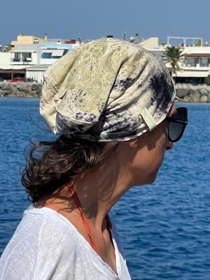 Mare — cappello in viscosa ecoprint, archivio natuRa.Ely