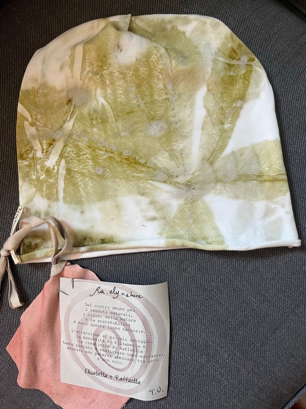 Felci — cappello in viscosa ecoprint, archivio natuRa.Ely