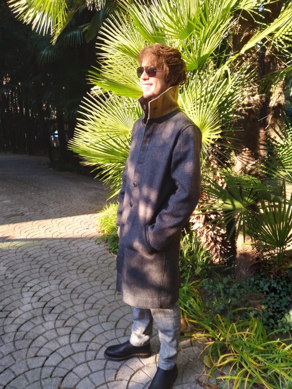 Pietro — cappotto in lana grigia · doppio uso, archivio natuRa.Ely