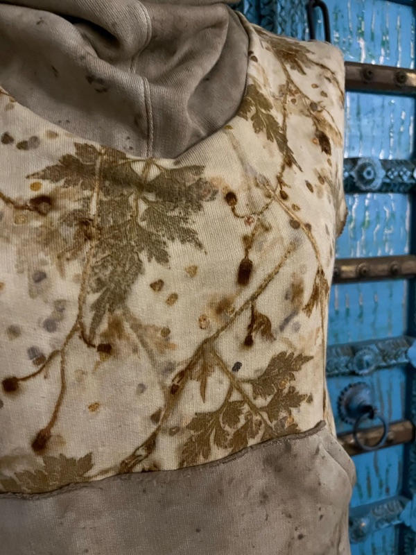 Felce — felpa in cotone ecoprint, archivio natuRa.Ely