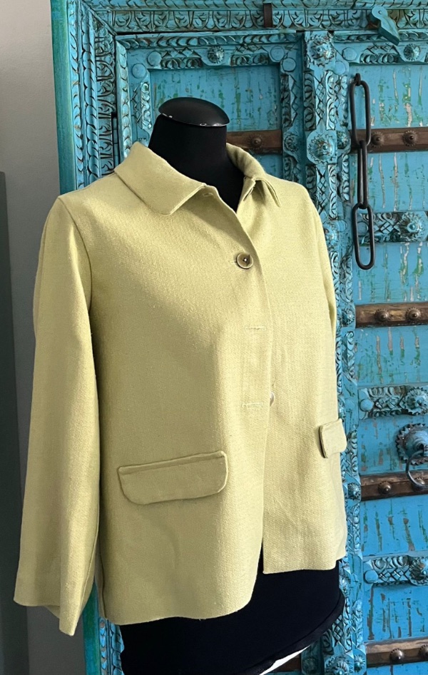 Verde mela — giacca in collo a camicia, archivio natuRa.Ely