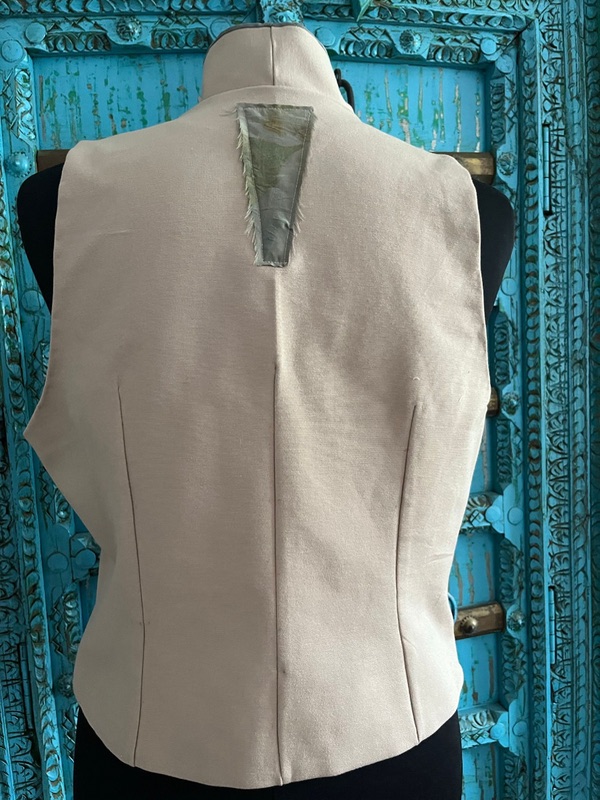 Gilet — gilet in lino e toppa in seta, archivio natuRa.Ely