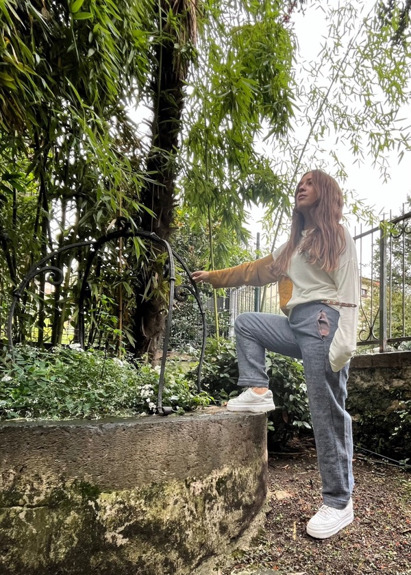 Ocra — maglia in toppa cucita a mano, archivio natuRa.Ely
