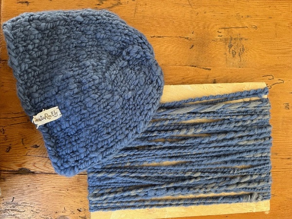 Indaco — scaldacollo in merino e indaco, archivio natuRa.Ely