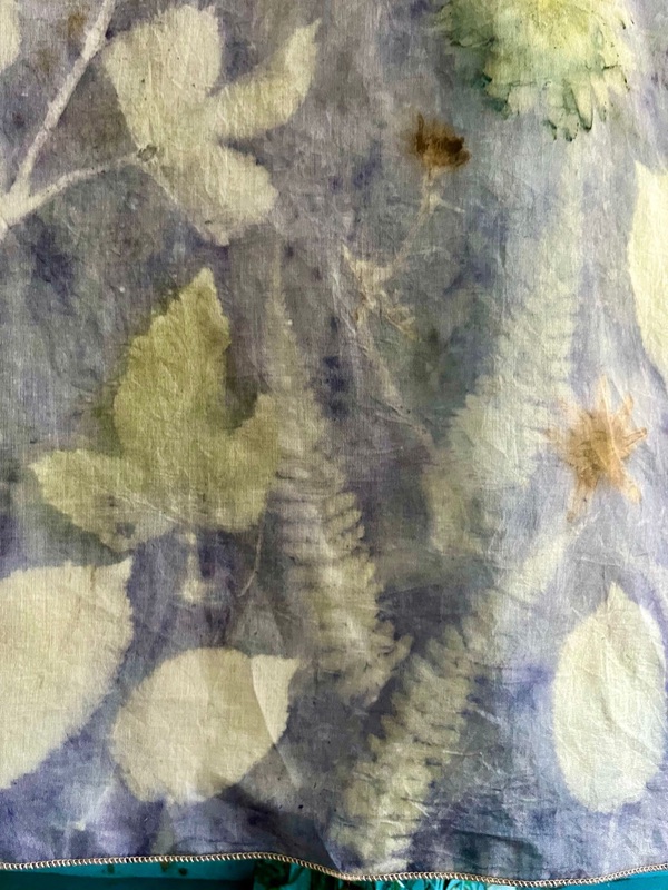 Ginkgo — scialle in seta ecoprint, archivio natuRa.Ely