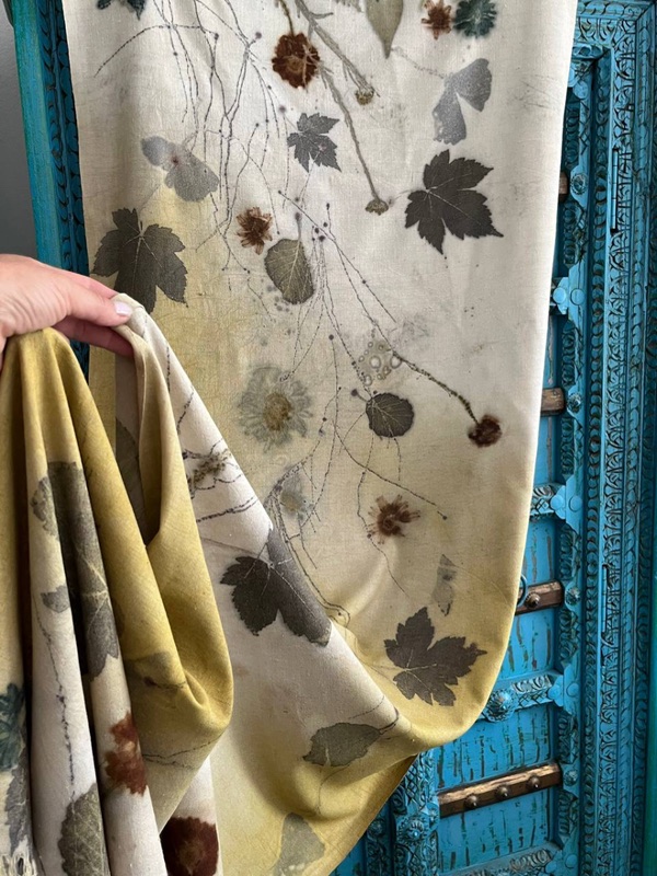 Vite — stola in seta ecoprint, archivio natuRa.Ely