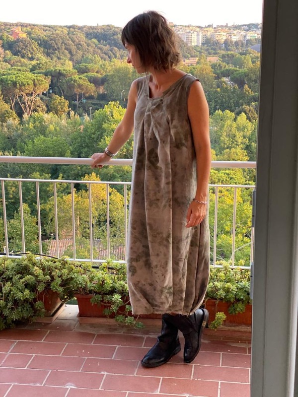 Terrazza — abito in lino ecoprint, archivio natuRa.Ely
